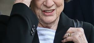 Actress Maggie Smith seen leaving the National Theatre after attending playwriter Sir Peter Shafter memorial service - London