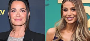A photo collage of Kyle Richards and Dorit Kemsley