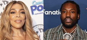 A photo collage of Wendy Williams and Meek Mill
