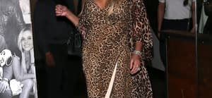 Wendy Williams wears a full-length Leopard Print dress as she left dinner at 'Catch' Restaurant in West Hollywood, CA