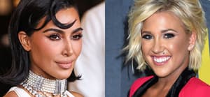A photo collage of Kim Kardashian and Savannah Chrisley