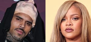 A photo collage of Chris Brown and Rihanna