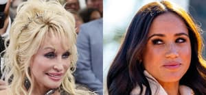 A photo collage of Dolly Parton and Meghan Markle