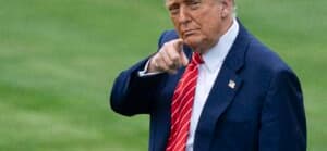 President Donald J Trump departs the White House
