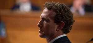 CEO of Facebook Mark Zuckerberg at a Senate Judiciary Hearing.