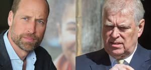 A photo collage of Prince William and Prince Andrew