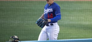 Kike Hernandez in a Dodgers outfit.
