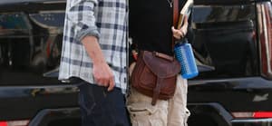Ben Affleck is seen with his Son Samuel and daughter Fin after having brunch in Santa Monica.