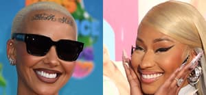 A photo collage of Amber Rose and Nicki Minaj