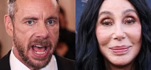 A photo collage of Dax Shepard and Cher
