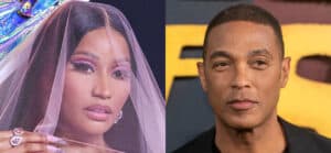 A photo collage of Nicki Minaj and Don Lemon