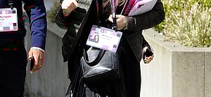 Monica Lewinsky arrives at the TED talks conference in Vancouver Canada