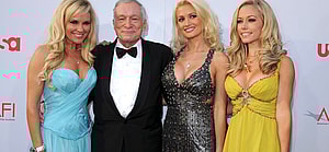 Hugh Hefner with 'Girls Next Door'