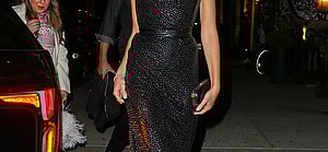 Kaia Gerber seen steps out with her father Rande Gerber as they leaving their hotel in NYC