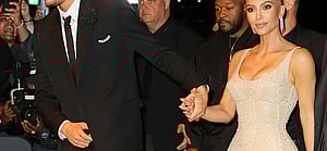 Kim Kardashian and Pete Davidson hold hands while arriving back at their Ritz-Carlton Hotel after attending The MET Gala in New York City