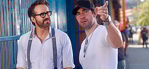 Ryan Reynolds, Cailey Fleming and John Krasinskis filming Imaginary Friends. In Coney Island