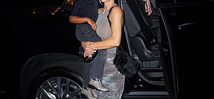 Kim Kardashian Chicago West North West arrive back at their hotel in New York