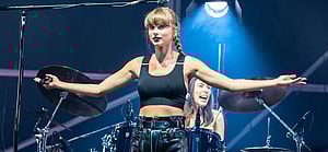 Taylor Swift makes a surprise guest appearance during Haims show at the O2 Arena