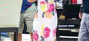 Danica McKellar filming apos EXTRA apos at Universal CityWalk