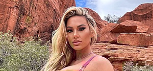 Kindly Myers poses at Red Rock Canyon