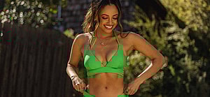 Vanessa Morgan Brings The Heat To The Beach In HOT Leopard-Print Swimsuit