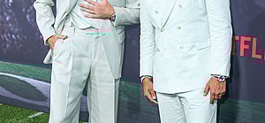 Patrick Mahomes and Travis Kelce at Los Angeles Premiere Of Netflix's 'Quarterback' Season 1