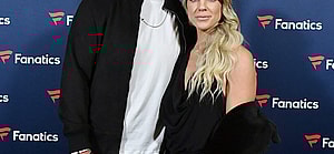 Zach Ertz and Julie Ertz at Michael Rubin's Fanatics Super Bowl Party