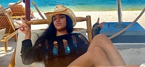 Shante Glover on the beach