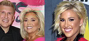 A phot collage of Todd Chrisley with wife Julie Chrisley and their daughter Savannah Chrisley