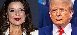 A photo collage of Ana Navarro and Donald Trump