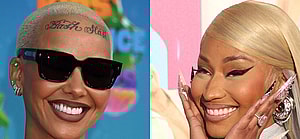 A photo collage of Amber Rose and Nicki Minaj