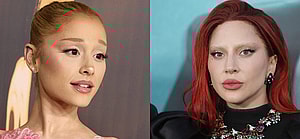 A photo collage of Ariana Grande and Lady Gaga