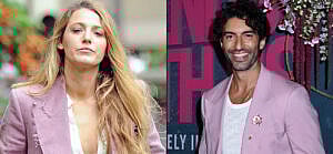 A photo collage of Blake Lively and Justin Baldoni