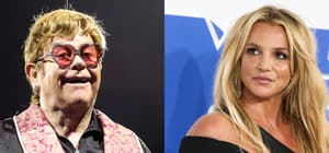 Portraits of Elton John and Britney Spears