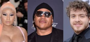 Portraits of Nicki Minaj, LL Cool J & Jack Harlow