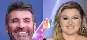Portraits of Simon Cowell and Kelly Clarkson