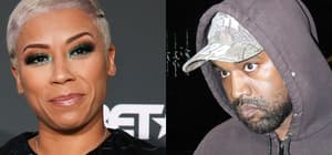 Portraits of Keyshia Cole and Kanye West