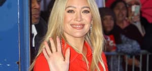 Hilary Duff seen leaving Good Morning America in New York City wearing all red while promoting her second season of her show How I Met Your Father