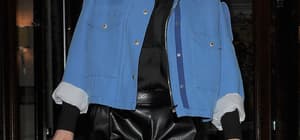Jessie J leaving The Berkeley Hotel in Knightsbridge The singer wore a blue jacket black leather trousers and carried a grey handbag