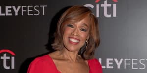Gayle King in red dress