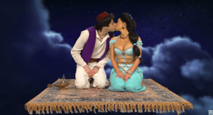 Pete Davidson and Kim Kardashian kissing.