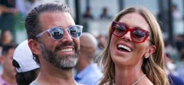 Donald Trump Jr. and Bettina Anderson at LIV GOLF 2025