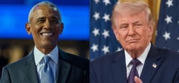 Obama (left) Donald Trump (right)