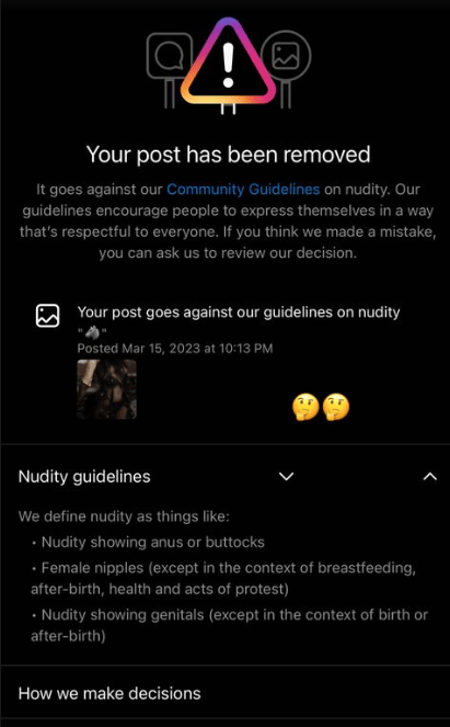 Instagram deleted Noah Cyrus' nipple flashing post