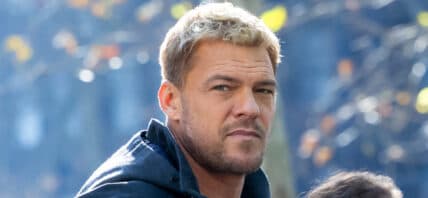 Alan Ritchson On Location with "The Man With The Bag" in NYC