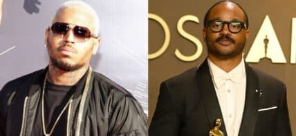 A side-by-side collage of Chris Brown and Ryan Coogler