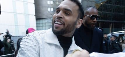 Chris Brown outside the courthouse in January 2026.