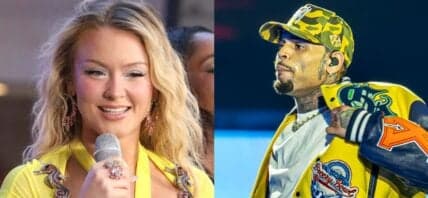 Zara Larrson (left) Chris Brown (right)