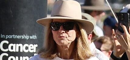 Caroline Kennedy seen at the finish line of the Shit Box Rally in Perth