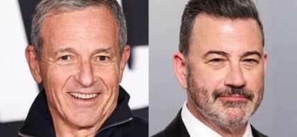 Bob Iger, Jimmy Kimmel, on the red carpet